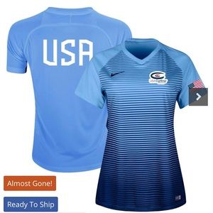 Women's Nike Light Blue USA Curling Jersey